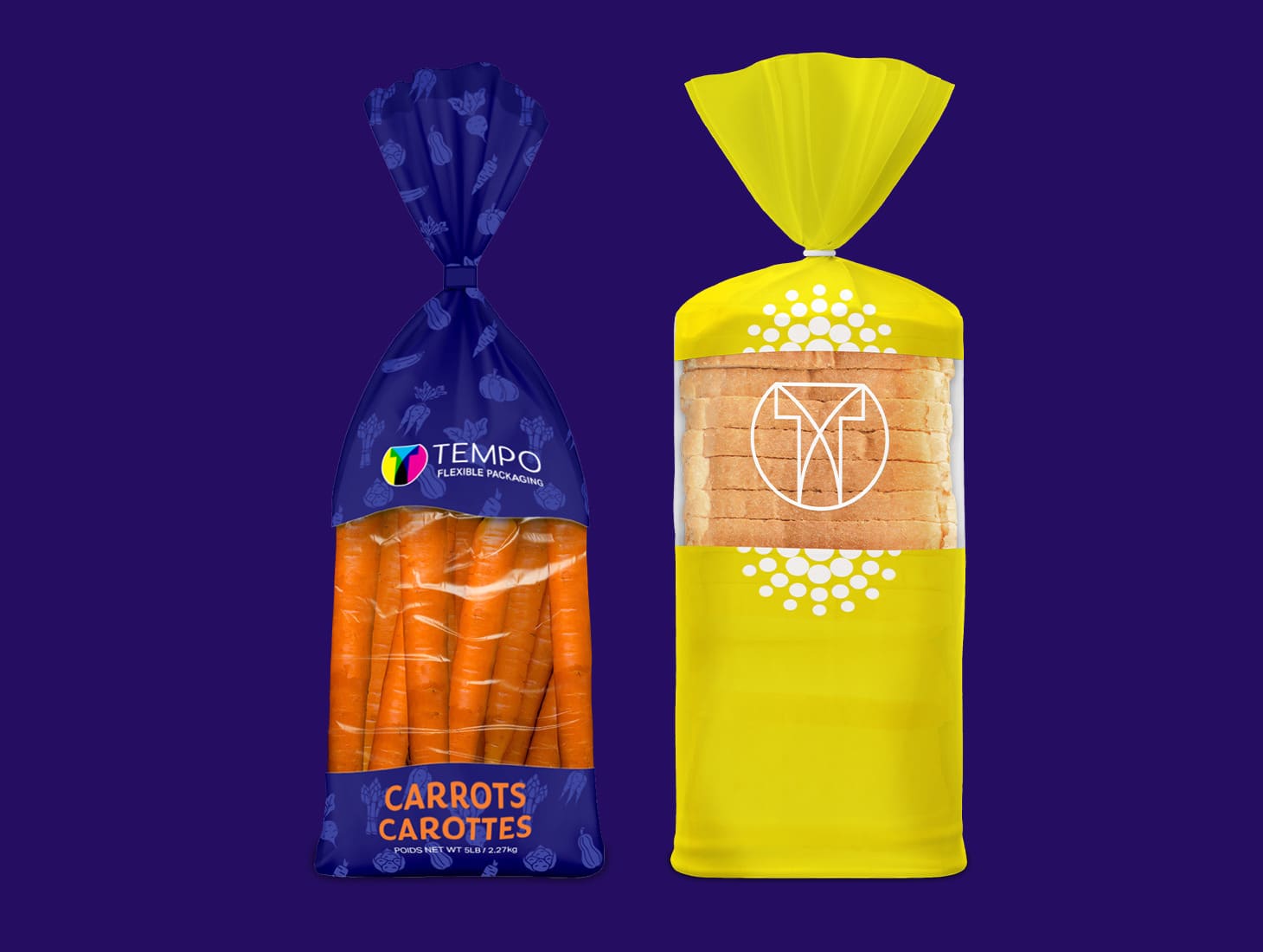 Examples of Tempo’s poly bags